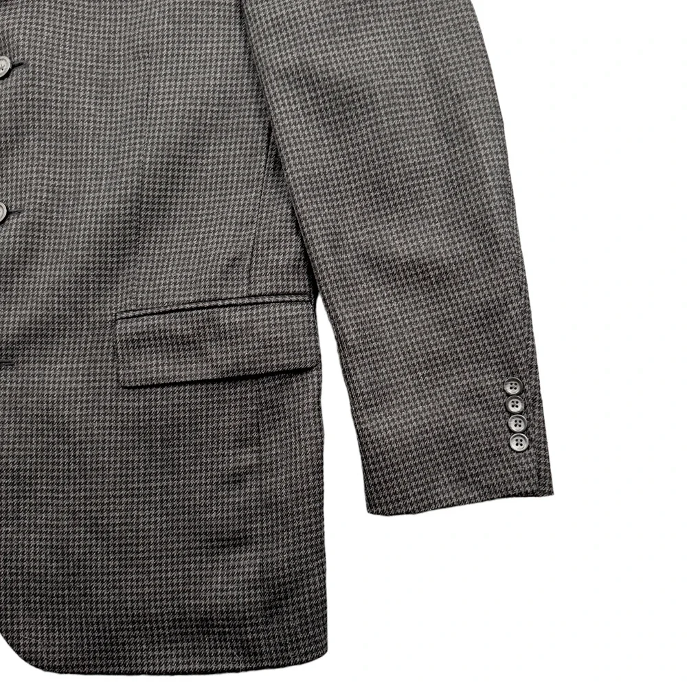 Oscar De La Renta Blazer Mens‎ Size 42L Gray Black Houndstooth Lambswool Classic